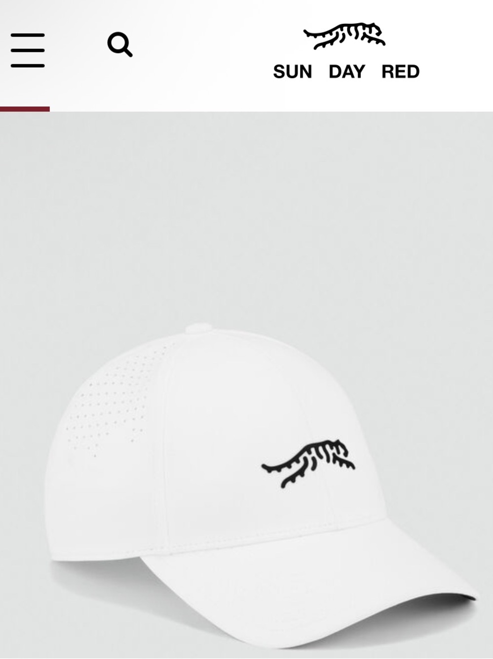 Sun Day Red classic White Hat with Black embroidery